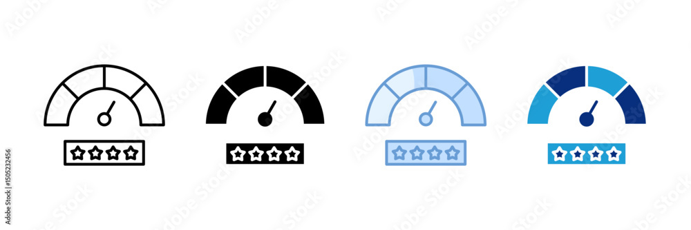 Aufkleber rating scale icon set multiple style collection