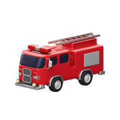red fire truck 3d illustration