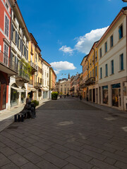 a street in the beautiful historic center of Cremona