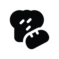bread glyph icon. Strong and solid vector icon for websites, mobile interfaces, presentations, and visual branding. High quality and easy to edit.