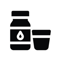 water glyph icon. Strong and solid vector icon for websites, mobile interfaces, presentations, and visual branding. High quality and easy to edit.