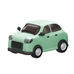 green toy car 3d illustration