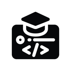 academic program glyph icon. Strong and solid vector icon for websites, mobile interfaces, presentations, and visual branding. High quality and easy to edit.