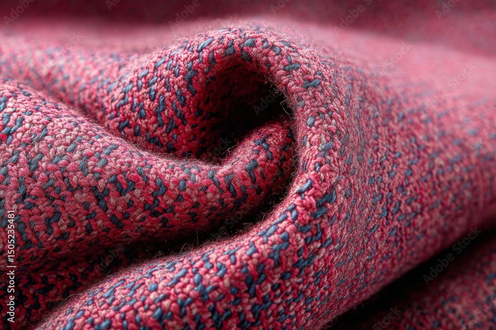 Aufkleber close-up of textured fabric showcasing a blend of pink and blue tones under soft lighting in a cozy 