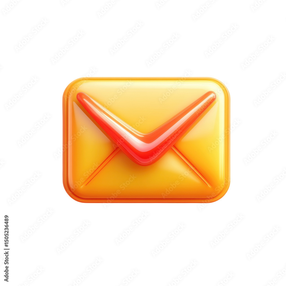 Aufkleber a vibrant email icon representing digital communication and connection in on transparent background