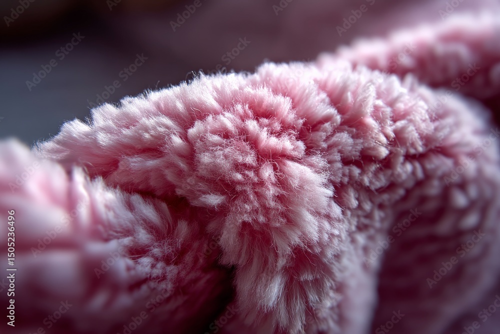 Poster soft pink fabric created from fluffy fibers showcasing intricate texture and warmth ideal for blanke