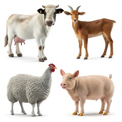 Farm Animals Cow, Goat, Sheep