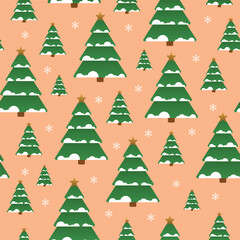 Seamless pattern of Christmas tree