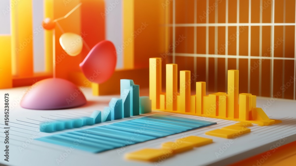 Poster a concept image of artificial intelligence generating a d graph with predictive analytics and machin