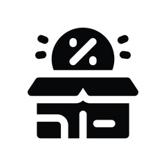 open box glyph icon. Strong and solid vector icon for websites, mobile interfaces, presentations, and visual branding. High quality and easy to edit.