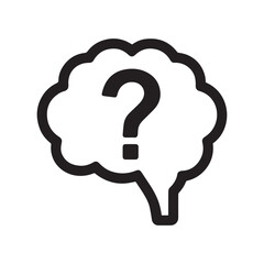 Human Brain with Floating Question Marks