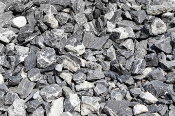 Medium sized rocks used in gardens or garden paths. Close-up focus view.