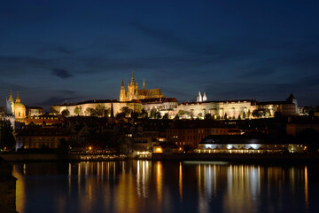 prague castle at night