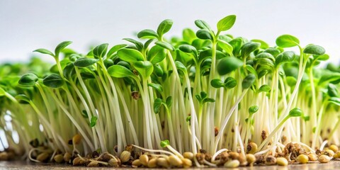 Fototapeta premium Close-up of soybean sprout , vegetable, microgreens, vegetable, microgreens