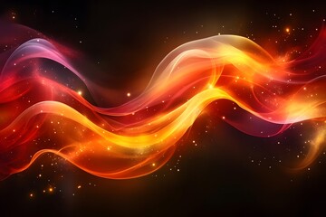 Vivid Abstract Background of Colorful Flowing Lights for Creative Projects