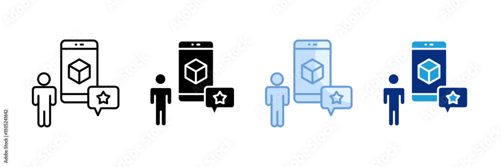 Poster rating icon set multiple style collection