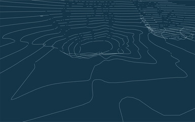 Wireframe surrounding contour. Topographic element pattern for background. Landscape topography contour line and layer. Vector illustration.