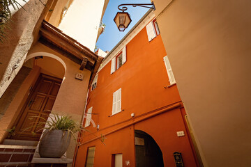 Historical house in the Monaco ville old town in the Kingdom of Monaco