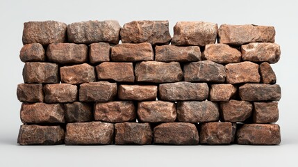 Fototapeta premium Brown Stone Wall Texture Closeup Rustic Building Material Background