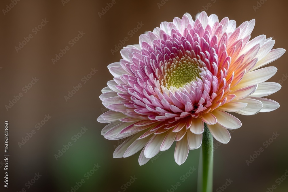 Poster close-up view of a vibrant gerbera daisy in a soft background highlighting its delicate petals and i