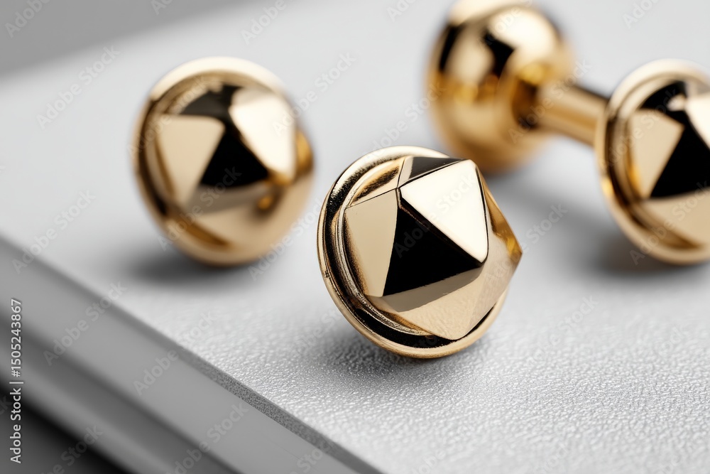 Aufkleber stylish gold cufflinks displayed on a textured surface with elegance and attention to detail