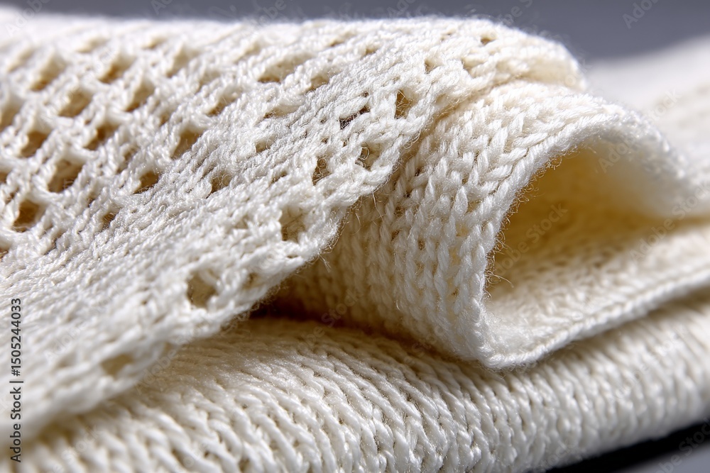 Poster Natural fiber fabric showcasing intricate texture and pattern in a close-up view for textile enthusiasts and designers