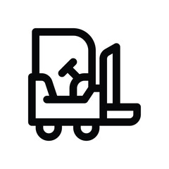 forklift line icon. Clean and minimalist vector icon for websites, mobile apps, presentations, and logos. Fully scalable and customizable for any project.