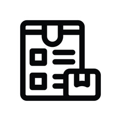 Obraz premium clipboard line icon. Clean and minimalist vector icon for websites, mobile apps, presentations, and logos. Fully scalable and customizable for any project.