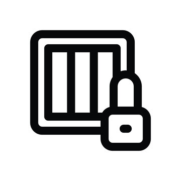 locked package line icon. Clean and minimalist vector icon for websites, mobile apps, presentations, and logos. Fully scalable and customizable for any project.