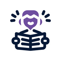 reading book duotone icon. Sleek and modern vector icon for websites, mobile apps, marketing materials, and corporate design. Fully scalable and ready to use.