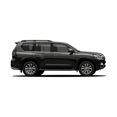 Realistic Vector Illustration of Land Cruiser SUV in Grey &ndash; Front Angle View, Luxury Off-Road 4x4 Vehicle Design for Automotive Posters, Ads, Catalogs, and Stock Graphics, cruiser image.