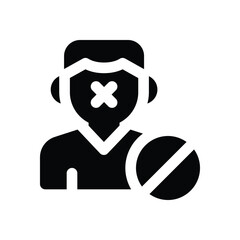 silent glyph icon. Strong and solid vector icon for websites, mobile interfaces, presentations, and visual branding. High quality and easy to edit.