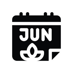 international day of yoga glyph icon. Strong and solid vector icon for websites, mobile interfaces, presentations, and visual branding. High quality and easy to edit.