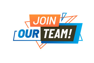 Join our team, job vacancy and work hire offer for recruiting agency, vector icon. Join our team banner for company or HR agency message for employment and employee job and career opportunity