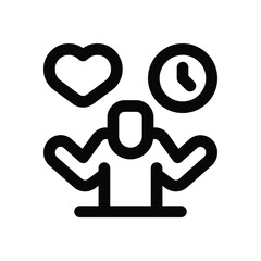 stress management line icon. Clean and minimalist vector icon for websites, mobile apps, presentations, and logos. Fully scalable and customizable for any project.