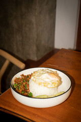 Pad Kra Pao Moo Saap Kai Dao: Spicy Thai Basil Pork with Fried Egg