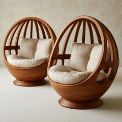 wooden chair on white background