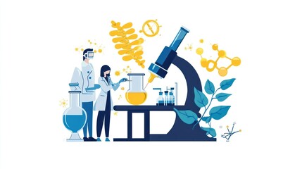 Scientists conduct lab experiments