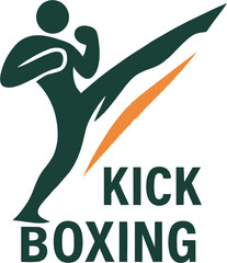 Dynamic martial arts logo with powerful kick