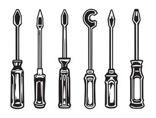 modern screwdriver line art style for professional graphics