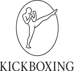 Kickboxing martial art pose in circle