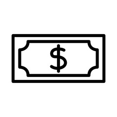 Money outline icon. Money icon isolated on white background. Transparent background, minimalist symbol. Vector images