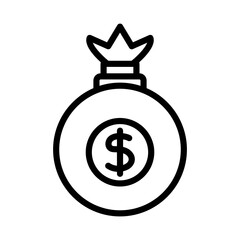 Money outline icon. Money icon isolated on white background. Transparent background, minimalist symbol. Vector images