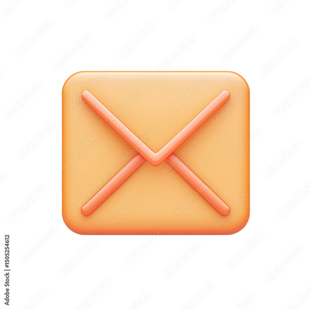 Poster an inviting 3d envelope icon symbolizing communication and connection on transparent background