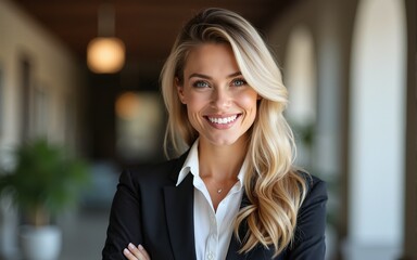 Portrait of smiling female hotel manager looking at camera. High quality