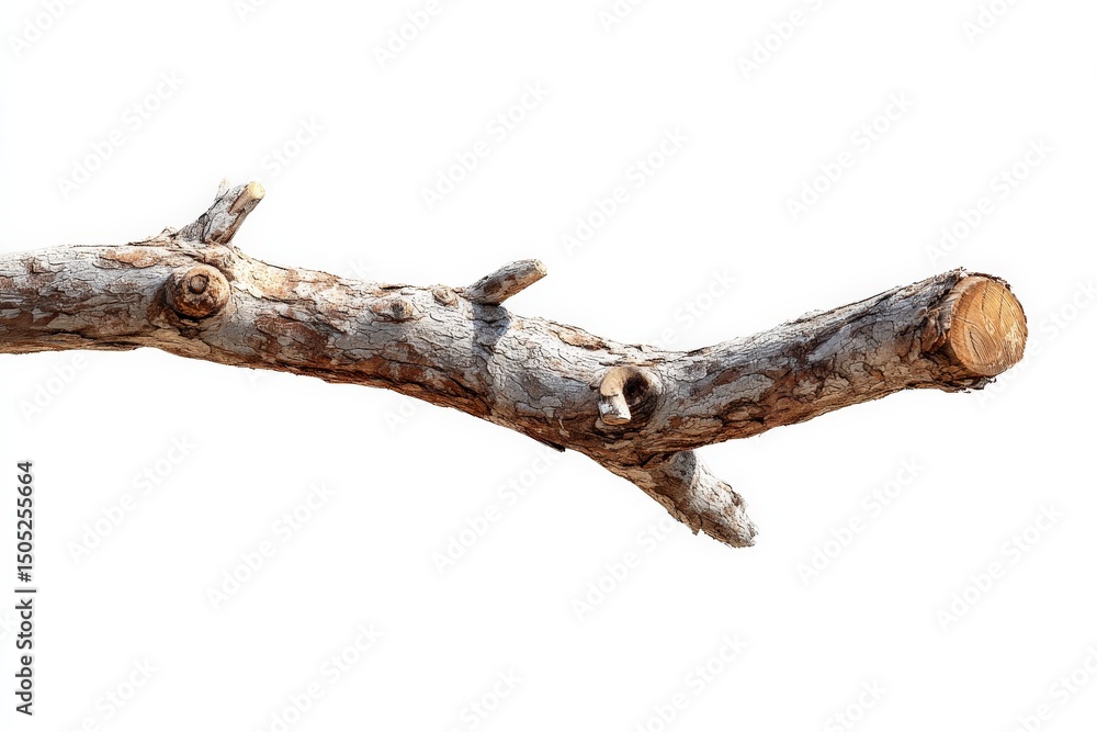 Poster natural branch with textured bark and natural imperfections displayed against a white background