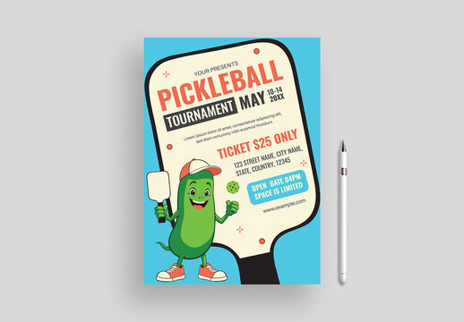 Pickleball Flyer Template for Tournament and Club Promotion