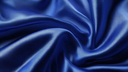 Fototapeta premium Royal Blue Satin Drapery: Luxurious Texture and Deep Hues
