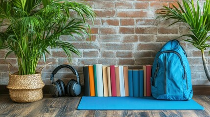 Cozy Study Corner with Plants and Books for Relaxation and Focus