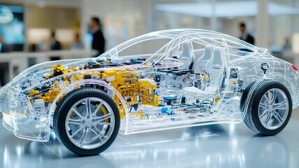 Transparent Car Model: Unveiling Automotive Engineering - Powered by Adobe